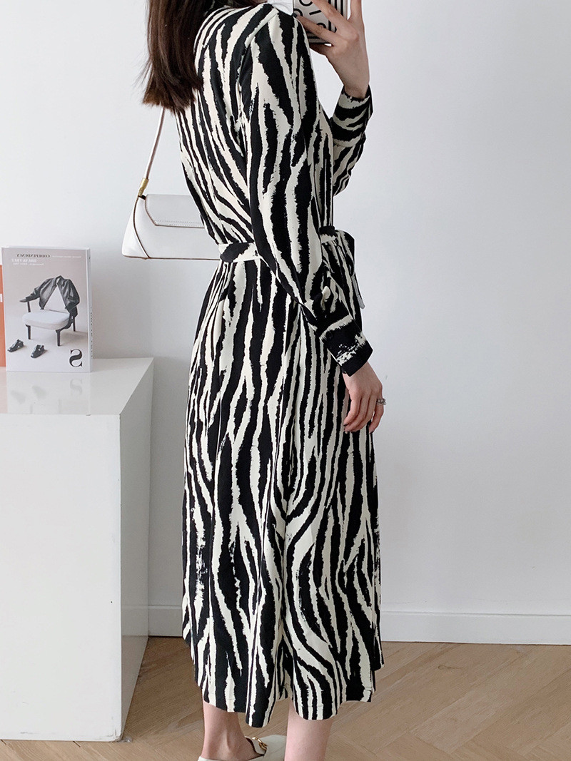 Fashion Mid-length Shirt Skirt Simple Style Ladies Dress