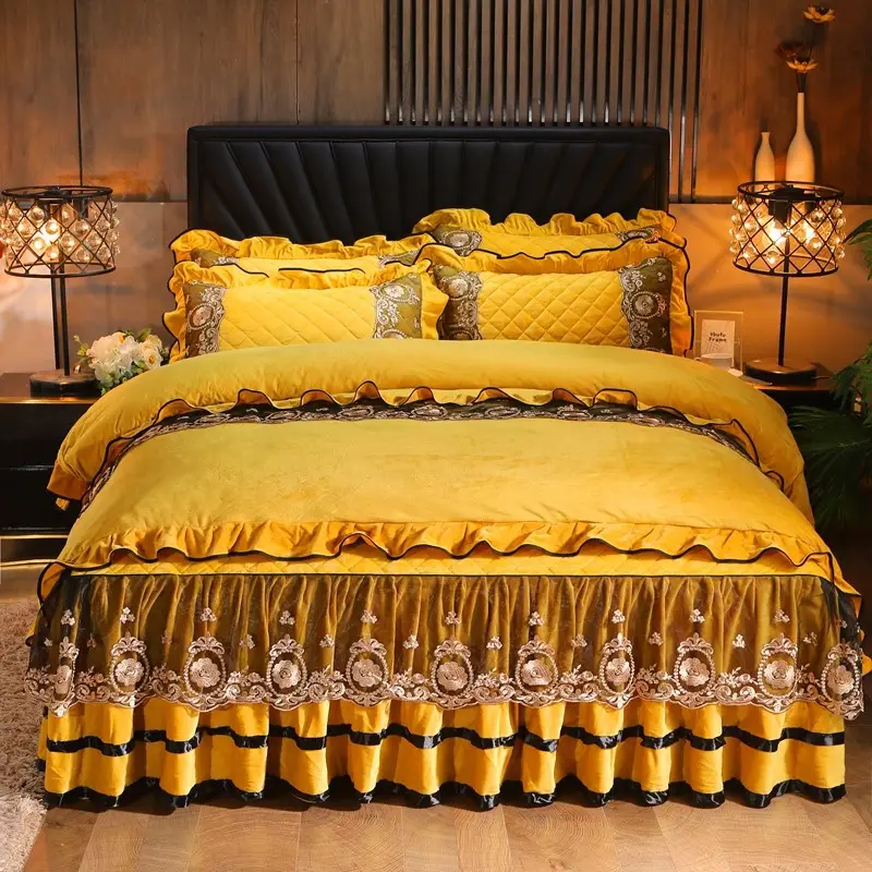 Lace Bedskirt Bedclothes Mattress Cover Bedspread Pillowcases