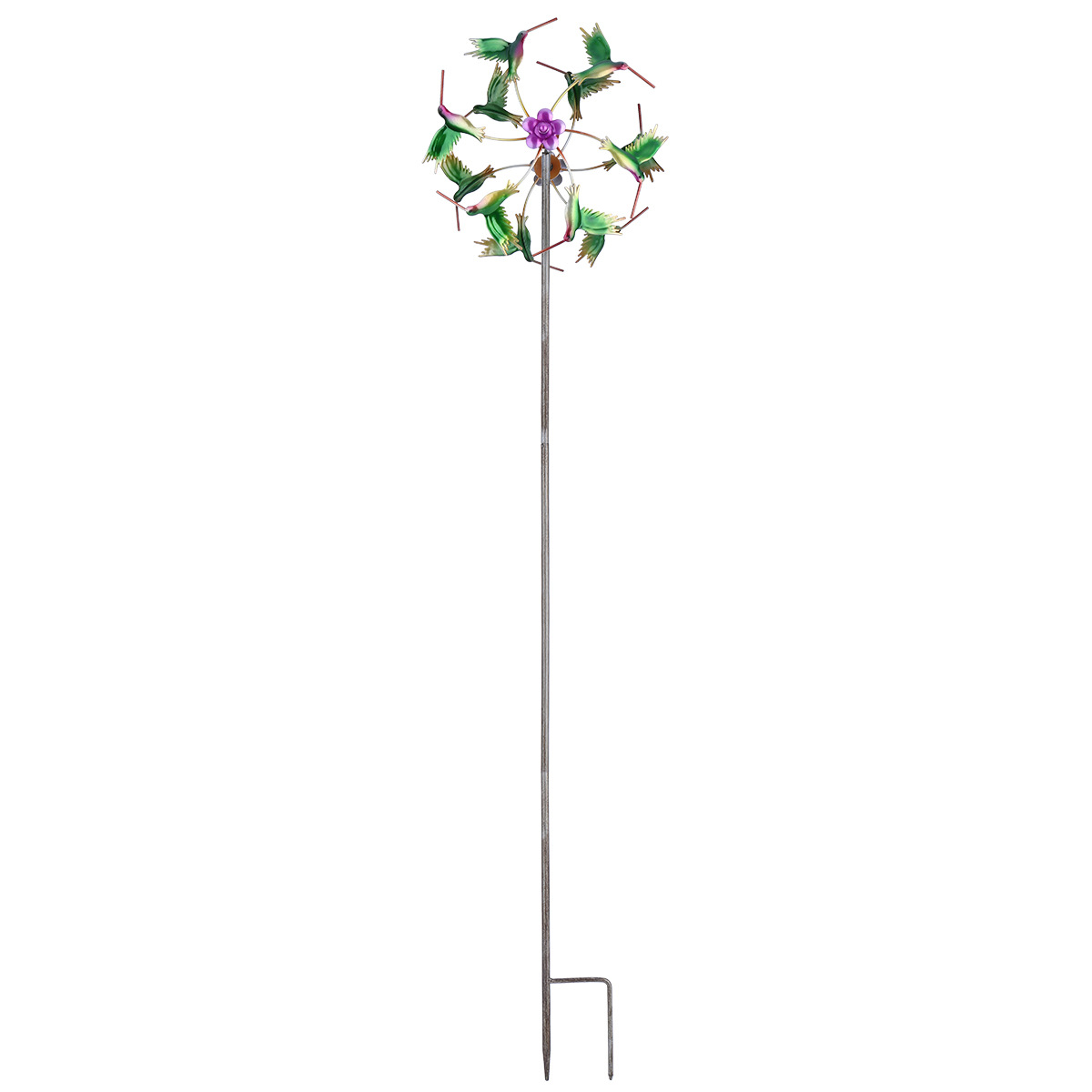 Creative Hummingbird Abstract Sunflower Metal Windmill Home Garden Courtyard Lawn Decoration
