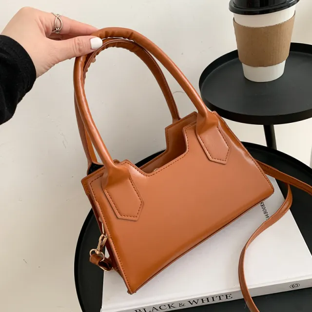 Retro Large capacity Western Style Simple Handbag Single Shoulder Messenger Brown - Shop at LoveMi