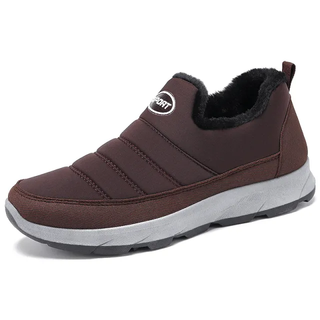 Men's Snow Boots Winter Plus Velvet Warm Dad Shoes Brown - Shop at LoveMi
