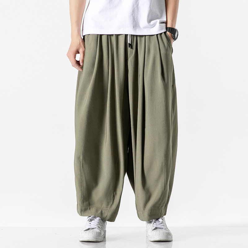 Men's Casual Pants With Loose And Wide Legs In Spring And Summer Men's Large Straight Tube Casual Pants Fat Lantern Pants Radish Pants