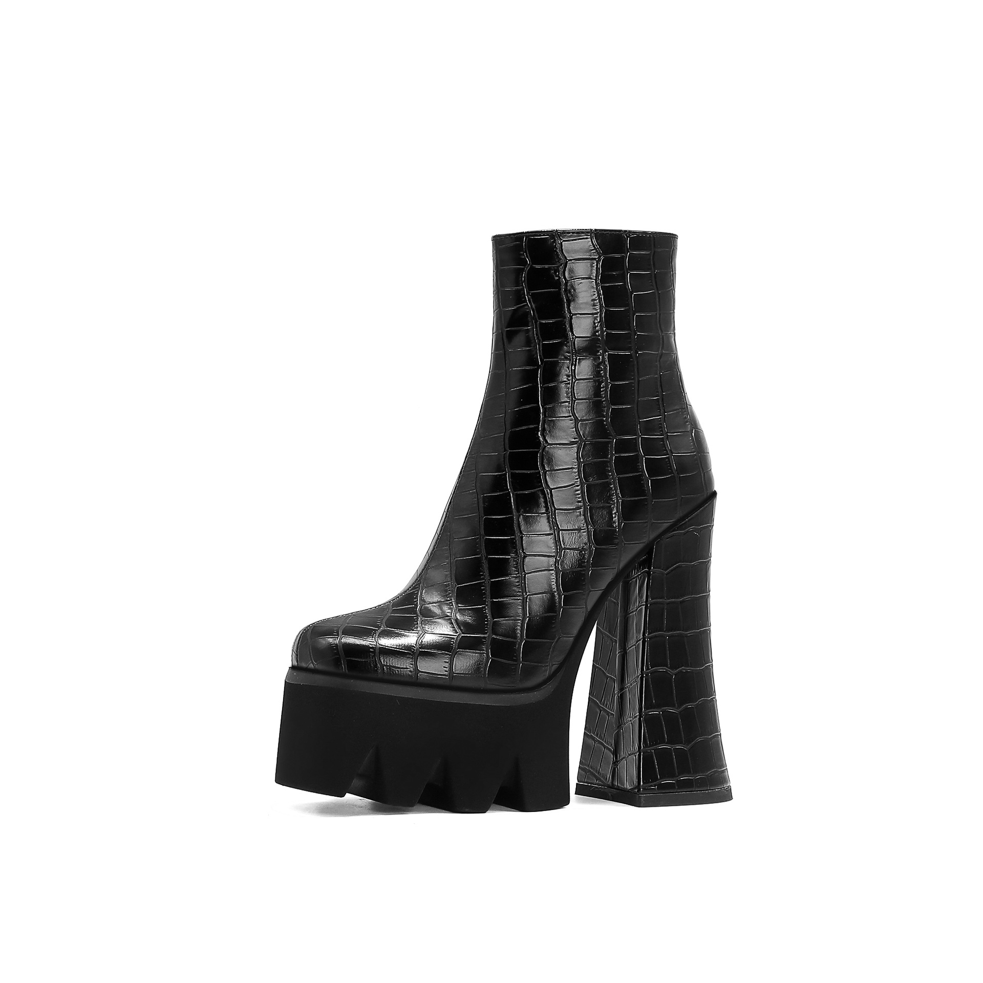 European And American Style High-heeled Water Platform Large Size Low-top Women's Boots