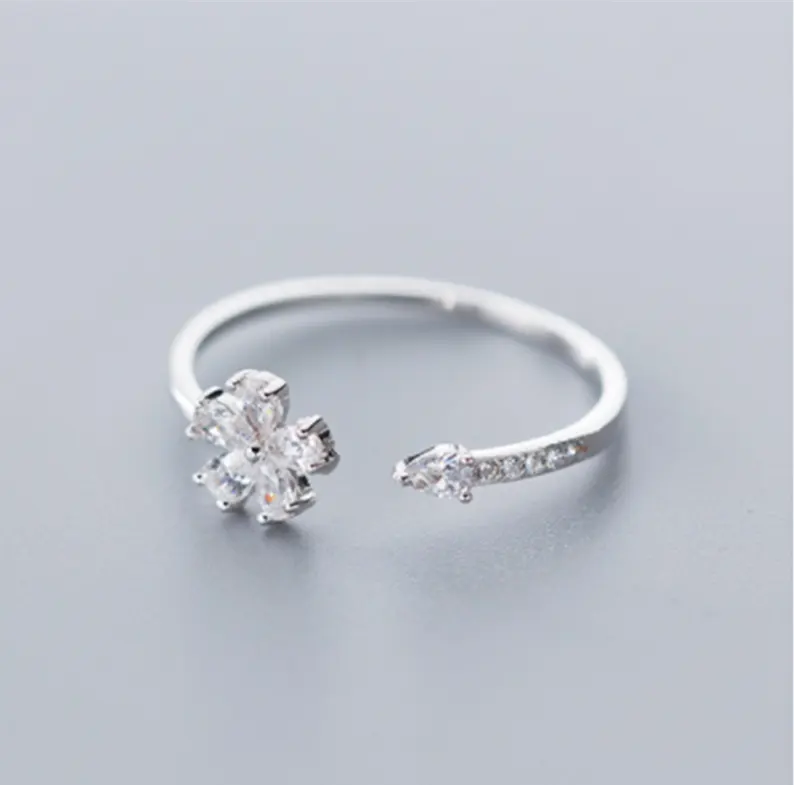 Five-petal Flower Korean Style Silver Ring