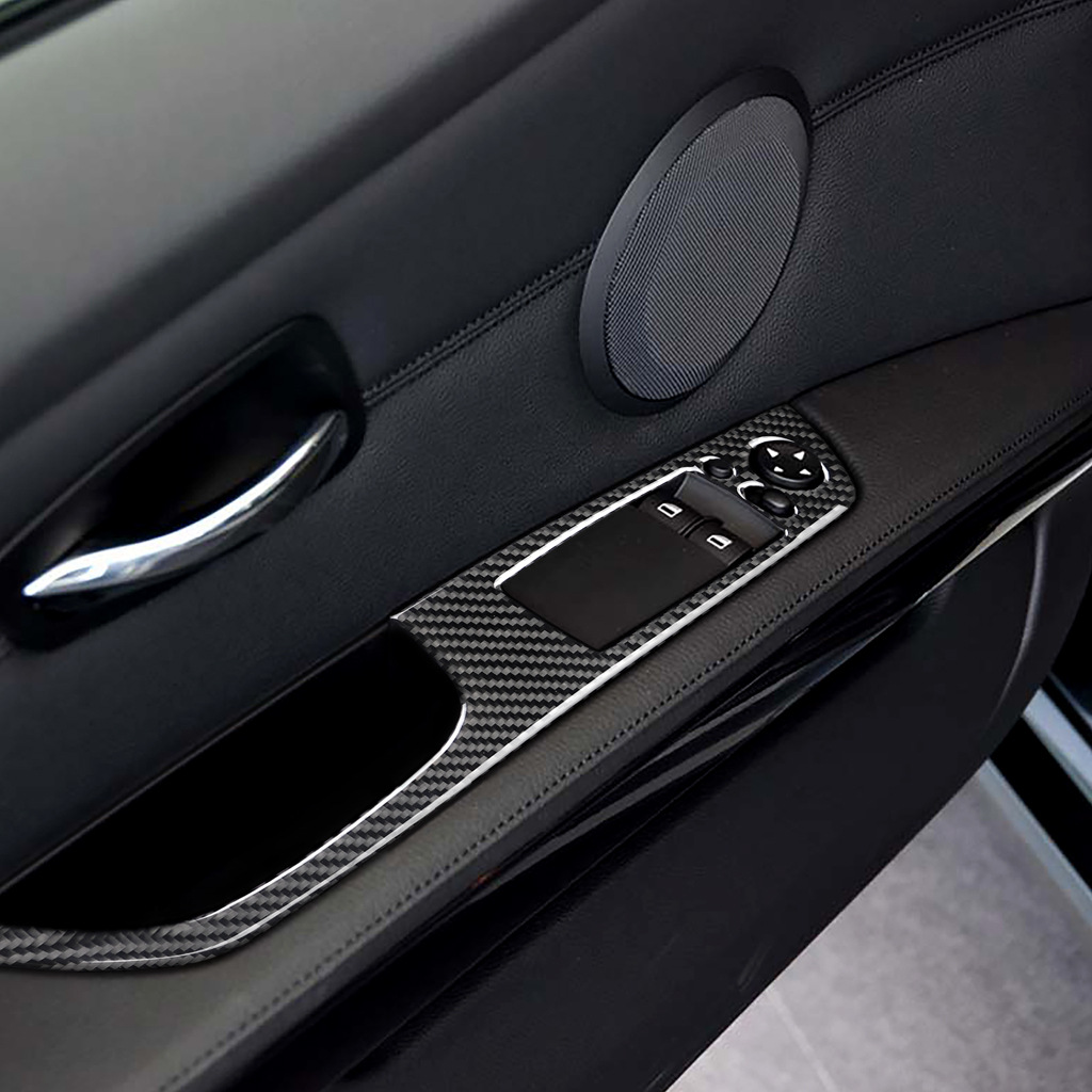 Carbon Fiber Car Window Glass Panel Decorative Sticker Cover For Convertible Coupe