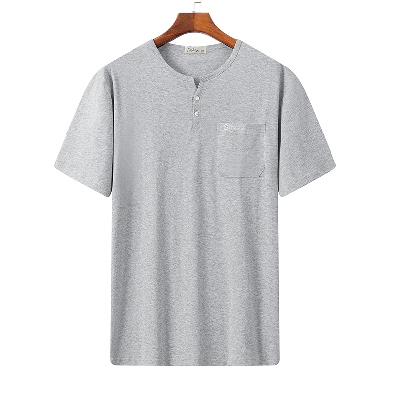 Middle-Aged Men's Short-Sleeved T-Shirt Summer Round Collar Middle-Aged