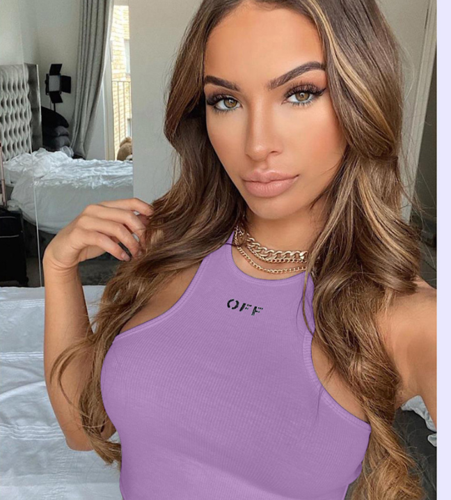 Women's All-Match Slim-Fit Letter Embroidered Sports Vest