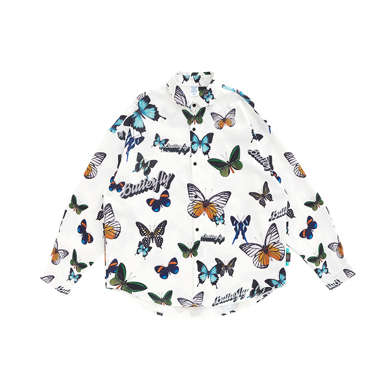 мужская свободная рубашка с длинным рукавом