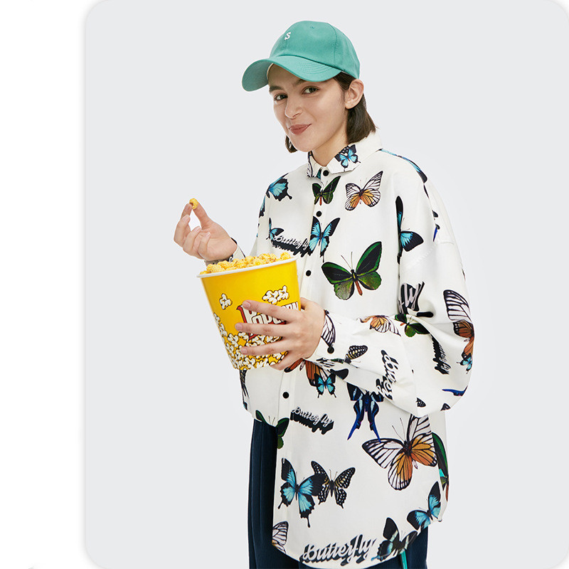 Men's Printed Loose Long Sleeve Shirt