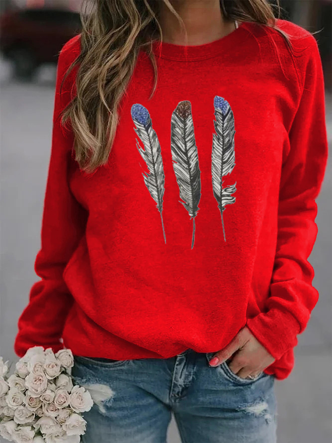 Title 3, Animal European And American Print Crew Neck Sw...