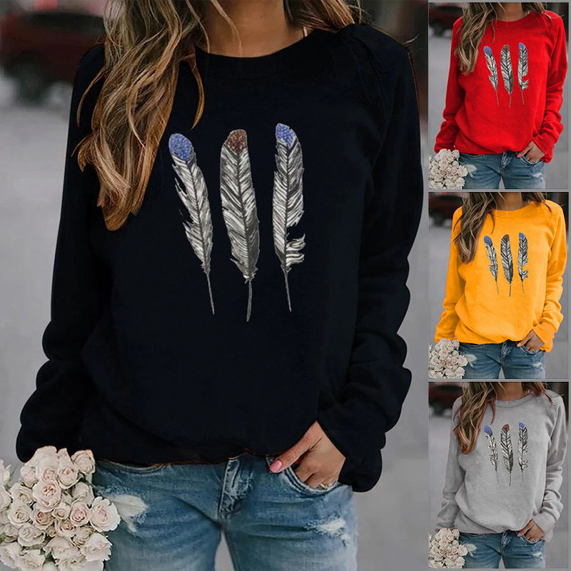 Title 5, Animal European And American Print Crew Neck Sw...