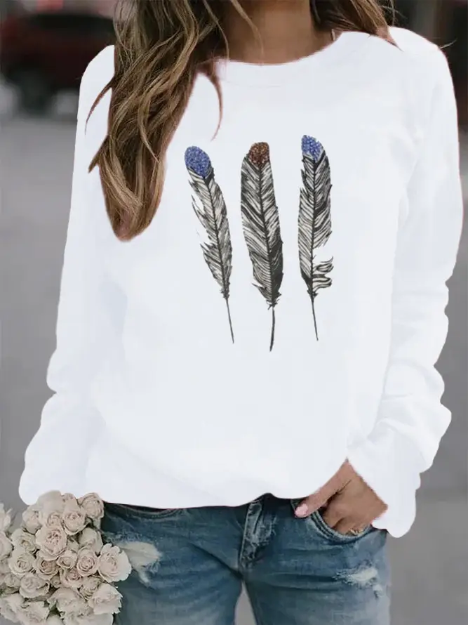 Animal European And American Print Crew Neck Sweater