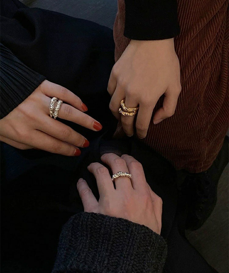 Retro Metal Knotted Design Sense Index Finger Couple Ring Simple Ring Female Trend