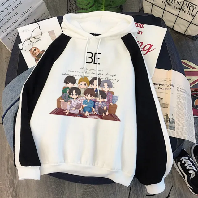 Plus Fleece Youth Color Block Hoodie BE Contrast Color Sweatshirt Women L 2Xl - Shop at LoveMi