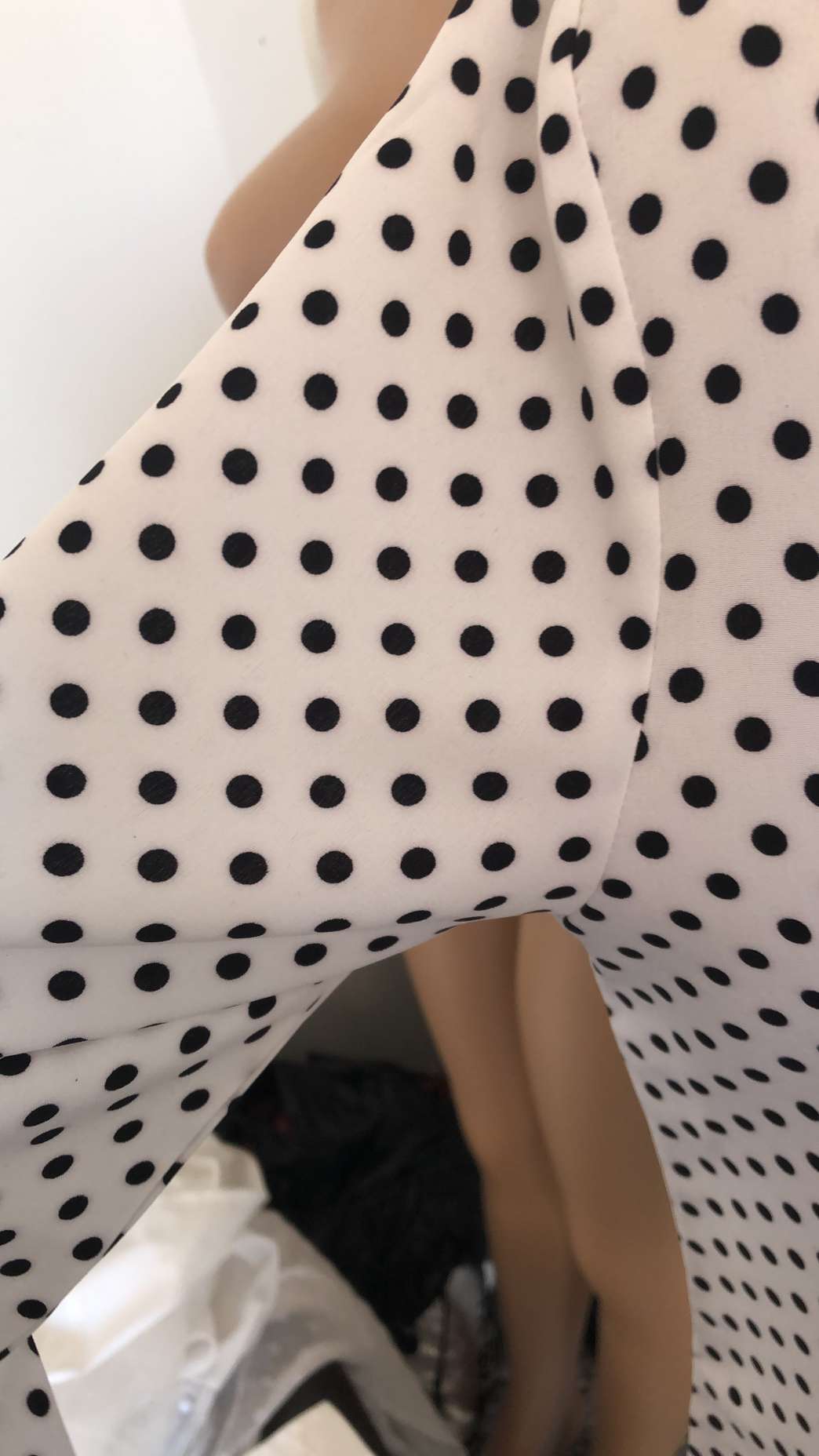 Long Sleeve Polka Dot Bow Tie Shirt