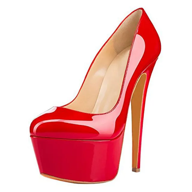 Women's Round Toe Platform High Heels Red - Shop at LoveMi