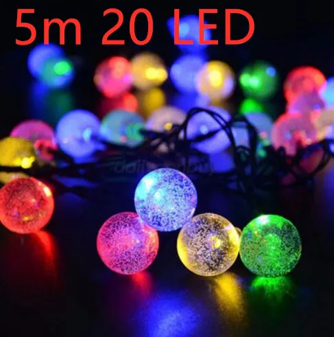 Crystal solar power of the led lamp string lights christmas lights solar garden outdoor decoration for christmas - Multicolour
