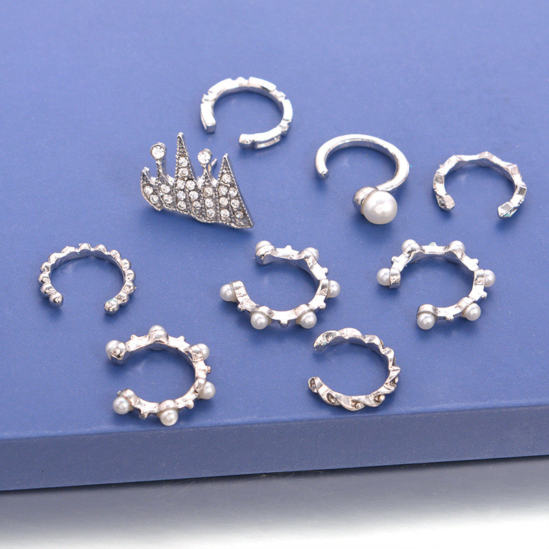 Bohemian Ear Clip 9-piece Personalized Hoop Crown Earrings