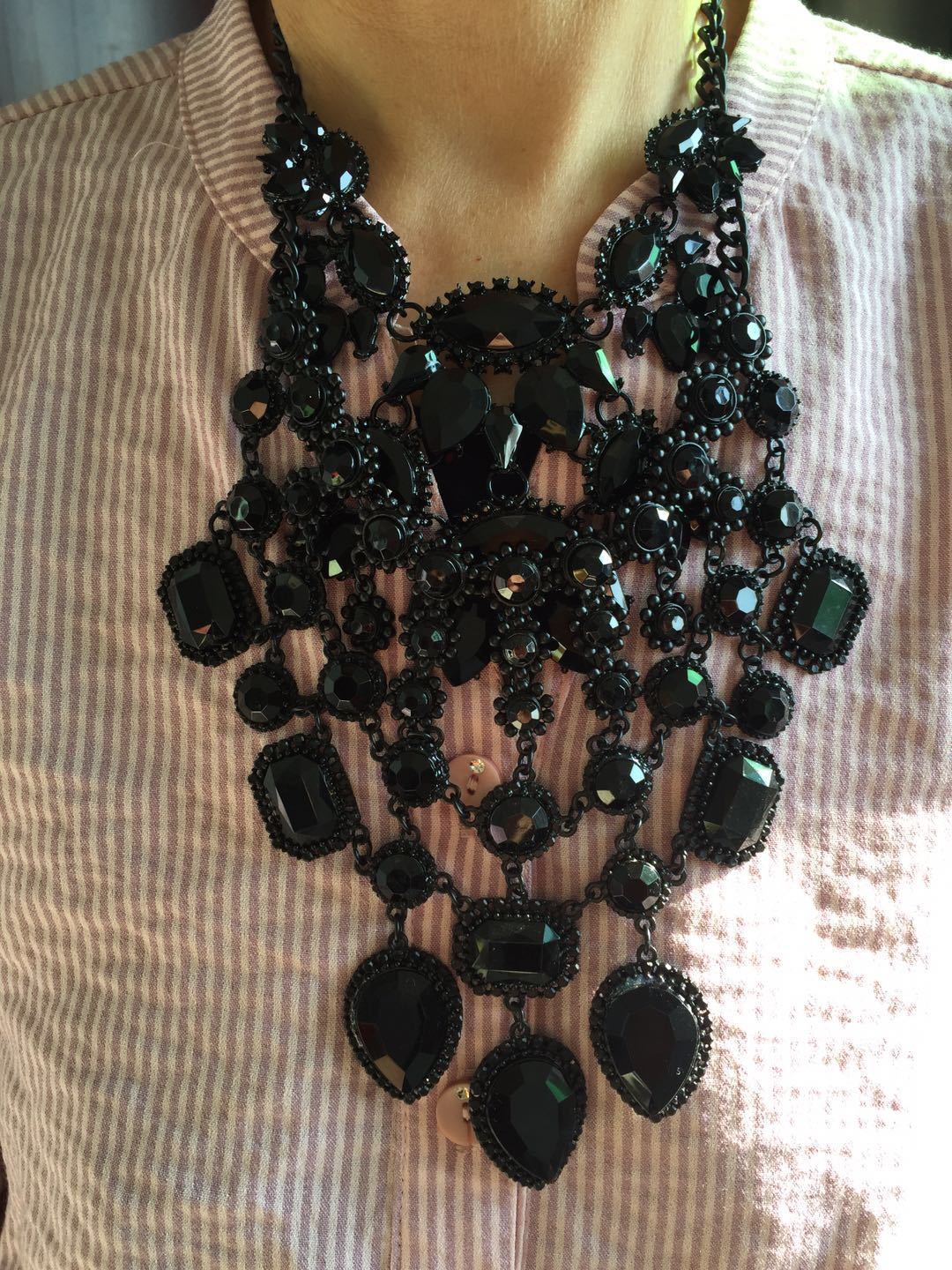 Necklace Popular Black Diamond Short Clavicle Sweater Chain Fashion