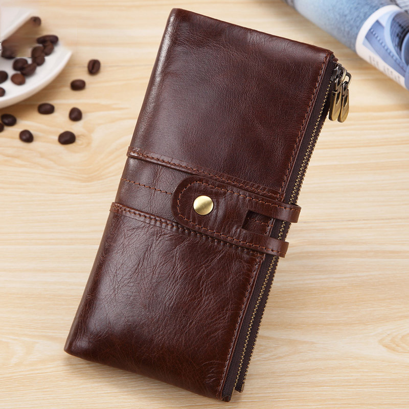 Men's Long Large-Capacity Vintage Leather Card Holder