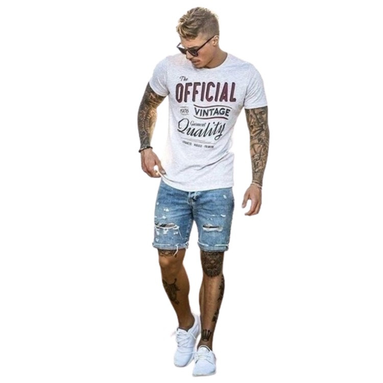 New Style Loose Ripped Jeans Men's Fashion Casual Shorts