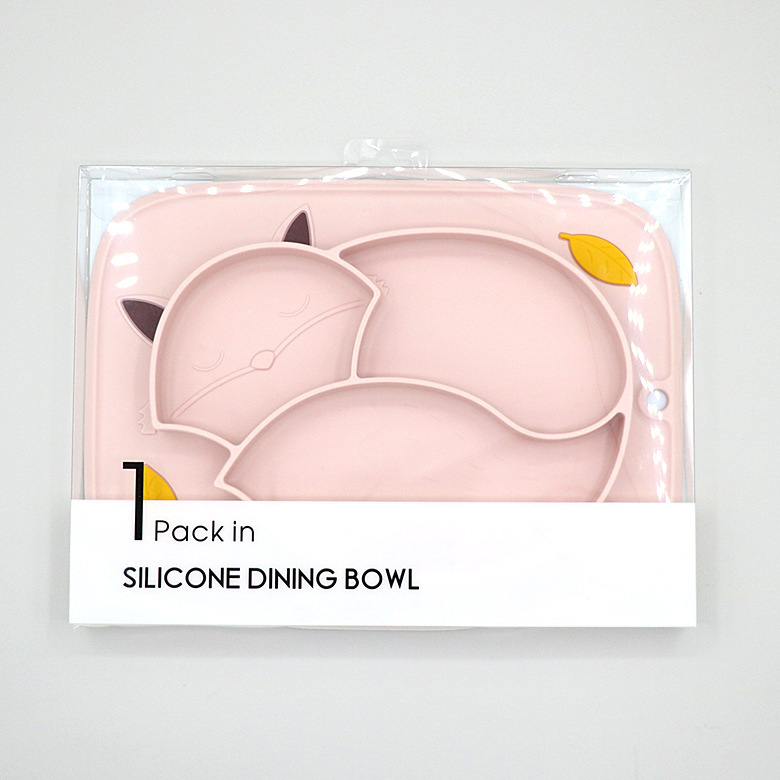 1617764646220 - Color Matching Soft Cute Fox Strong Adsorption Platinum Silicone Dinner Plate Integrated Children'S Non-Slip Partitioned Dinner Plate