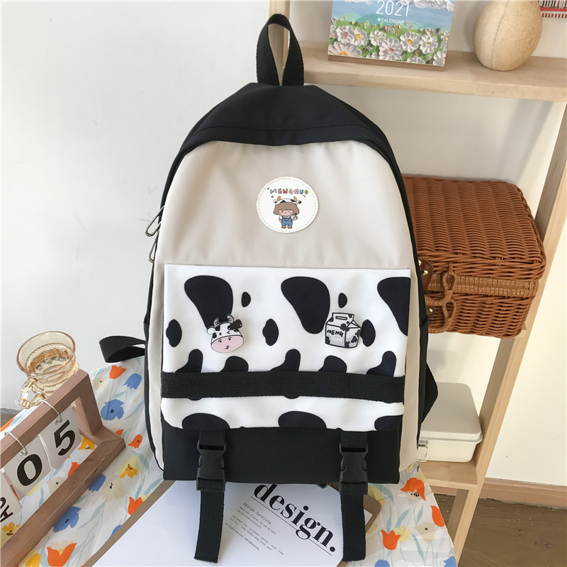 Title 1, Small Fresh Girl Fashion Cow Pattern Contrast C...