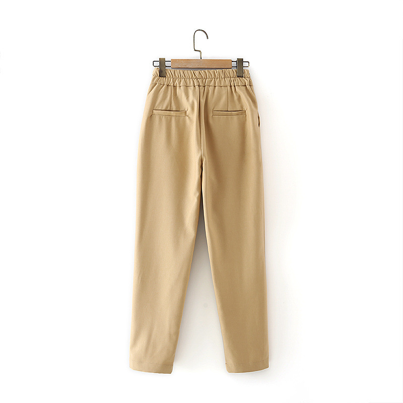 Title 4, One-button Back Elastic Straight-leg Casual Pants