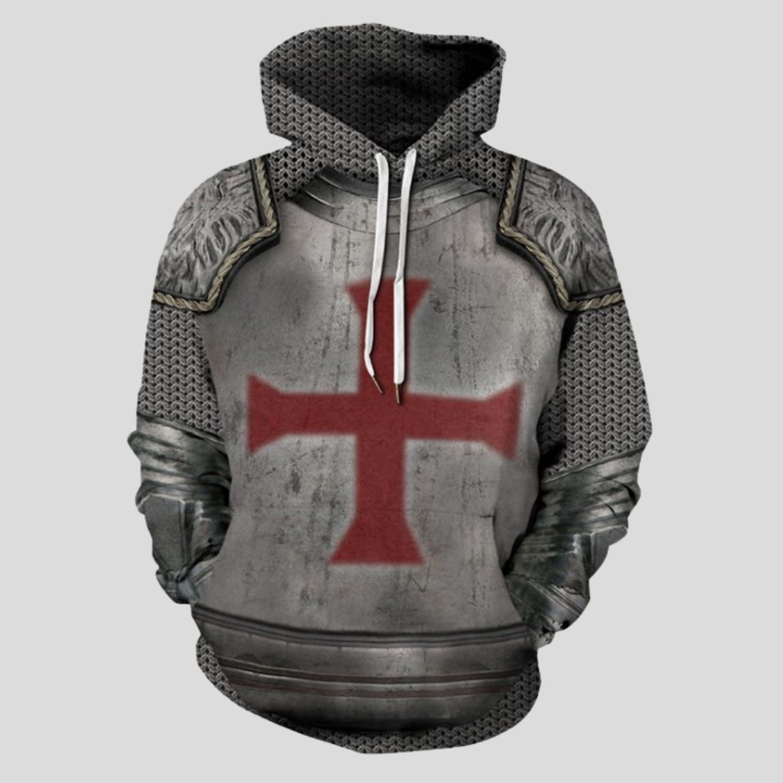 Men's Loose Printed Pullover Hoodie