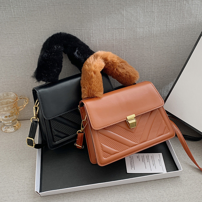 Textured Portable Small Square Bag Tide Wild One-shoulder Messenger Bag