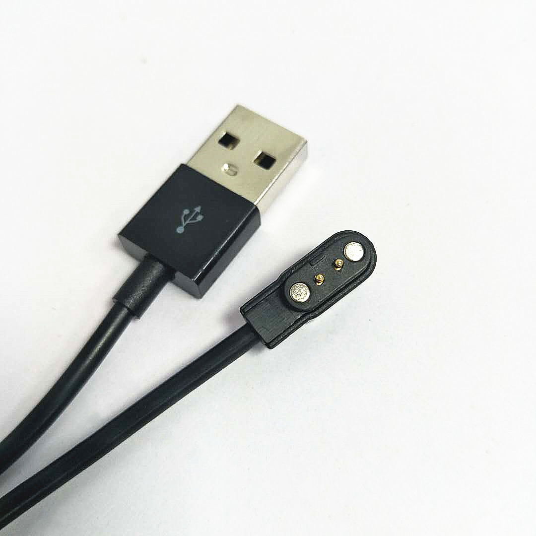 Universal 2Pin 4mm Strong Magnetic Charge Cable USB Charging Line Cord Rope Black White Color For Smart Watches