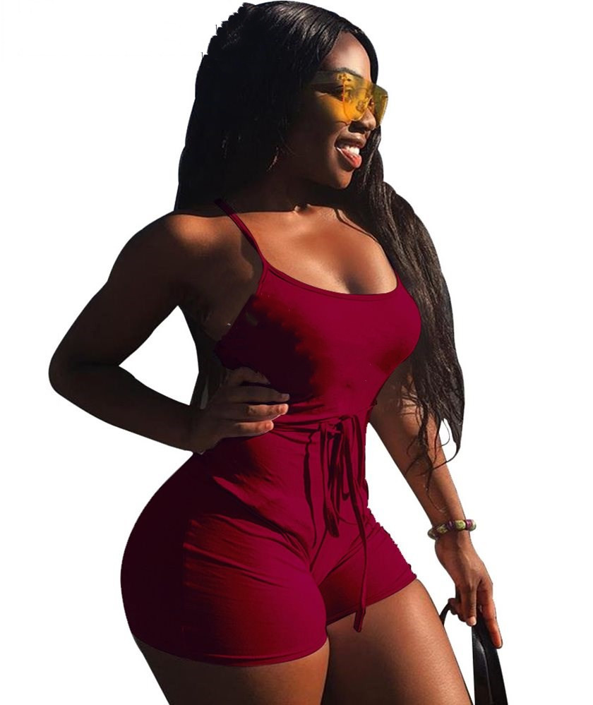 Yoga Fitness Running Sportswear Beach Swimsuit Party Club Sexy Jumpsuit Women Red - Shop at LoveMi