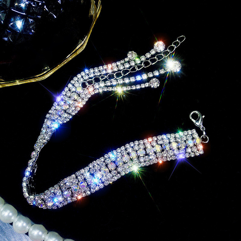 European And American Shiny Rhinestone Bracelets Simple And Versatile Trendy Hand Jewelry