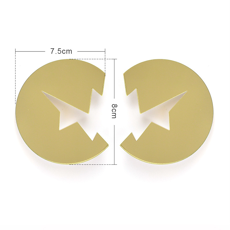 Non-Mainstream Gold And Silver Lightning Stud Earrings
