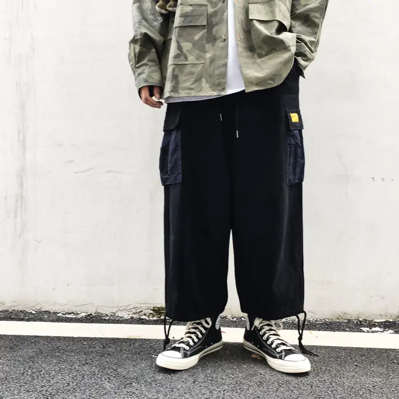 Teenager Trendy Overalls Boys Spring Ttide Brand Wide-leg Straight Casual Pants
