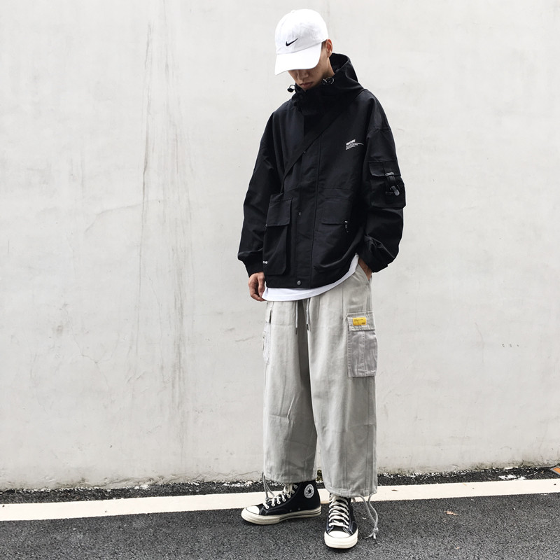 Teenager Trendy Overalls Boys Spring Ttide Brand Wide-leg Straight Casual Pants