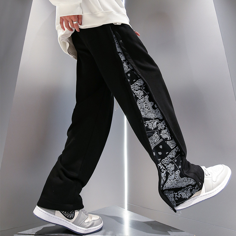 Title 5, Mens Casual Straight Pants Cashew Flower-Breas...