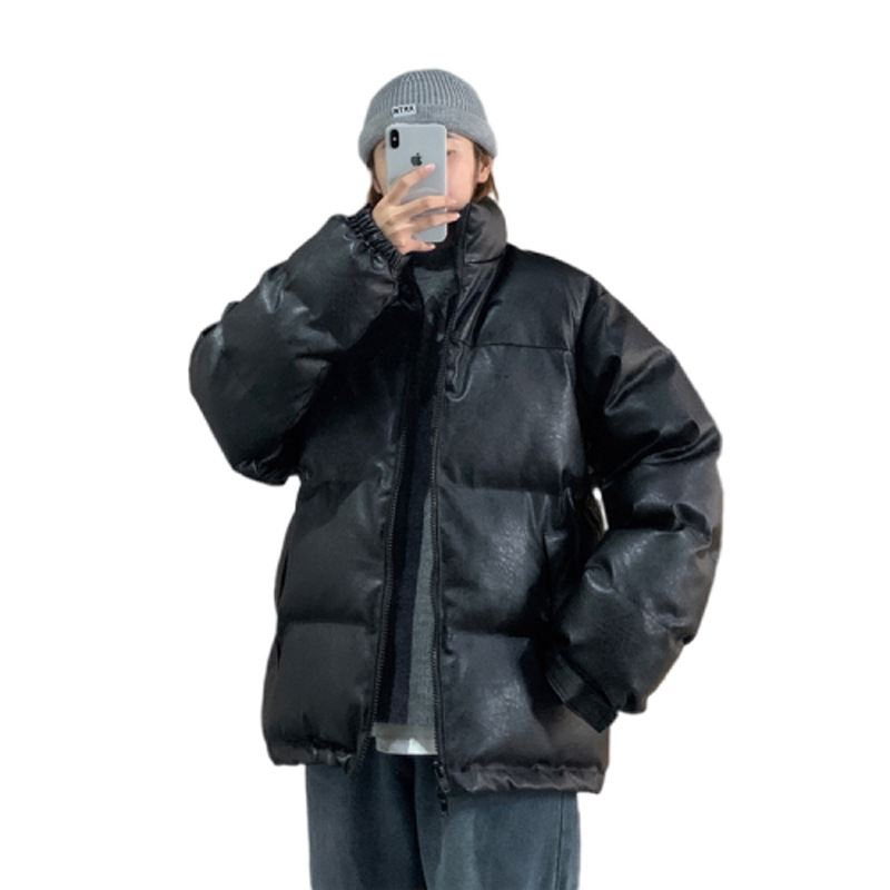Washed Leather Coat Coat Couple Winter Windproof Quilted Thickened Warmth Short Bread Coat Coat