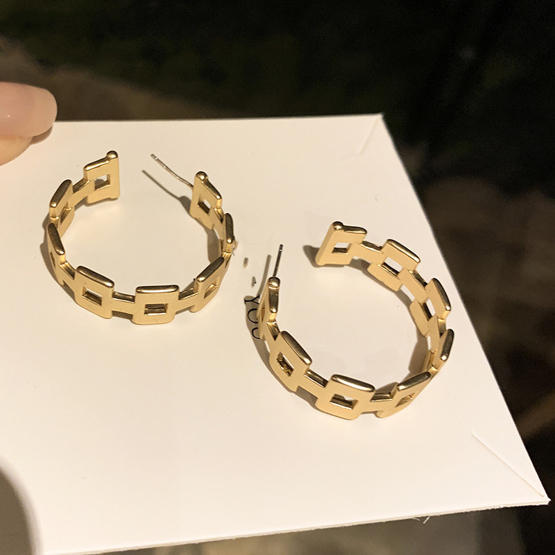 Love 925 Silver Needle Cold Wind Retro Earrings New Trendy Wild Fashion Simple Earrings Earrings