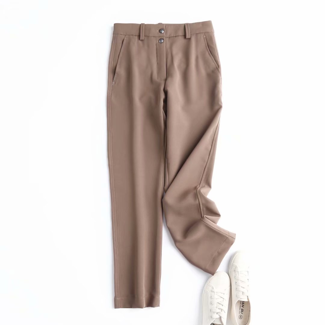 Title 1, Dames casual broek met twee knopen Rechte pijpe...