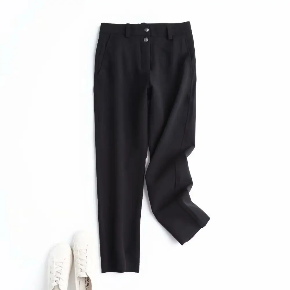 Women's Two Button Straight Casual Trousers