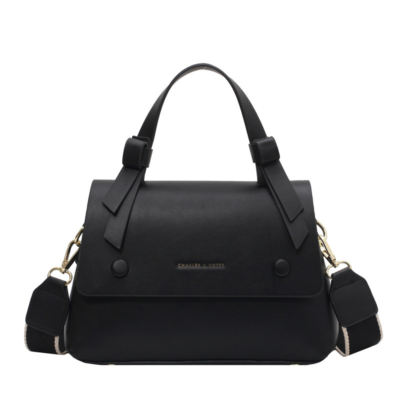 Ins Texture Western Style Shoulder Bag Casual Messenger Female Bag Black - Shop at LoveMi