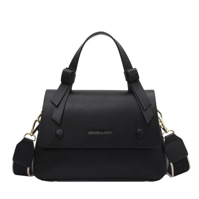 Ins Texture Western Style Shoulder Bag Casual Messenger Female Bag Black - Shop at LoveMi