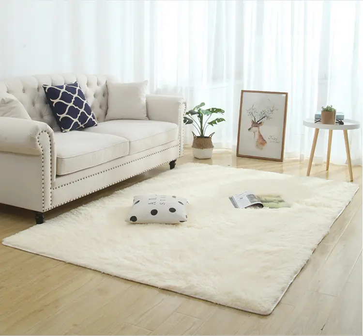 Silky Fluffy Carpet Modern Home Decor Long