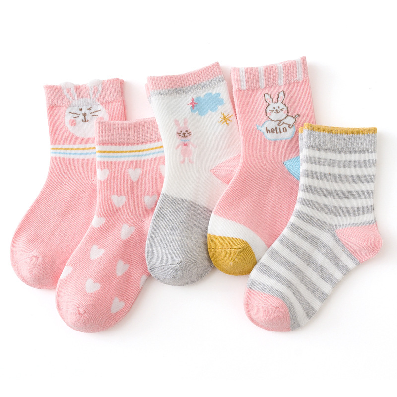 Title 5, Girls Autumn and Winter Cotton Socks, comforta...