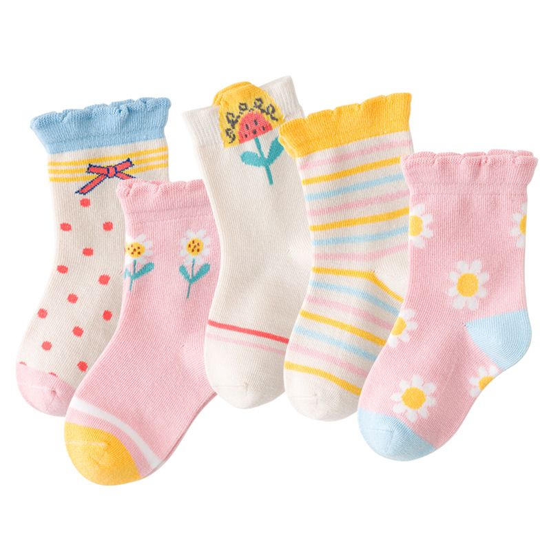 Title 3, Girls Autumn and Winter Cotton Socks, comforta...