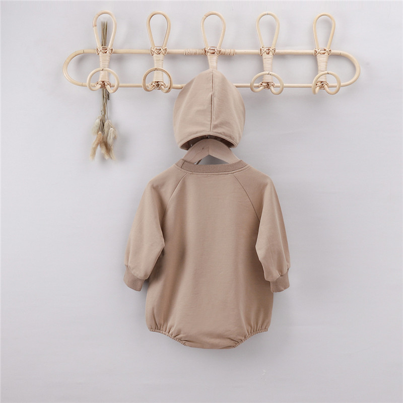 Cotton Cartoon Bear Ears Hooded One-piece Romper Wrapper