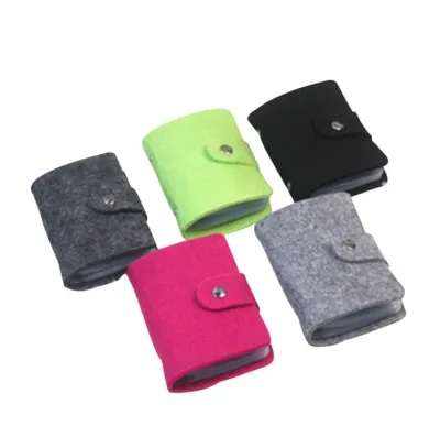 T Korean Version Of Creative Retro Wool Felt 24 Ladies Multi-Card Card Holder Bus Bank Card Holder