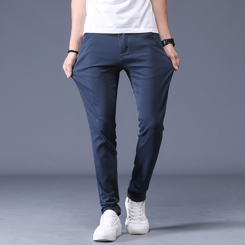 New Style Cotton Men's Casual Pants Slim And Comfortable Stretch Trousers