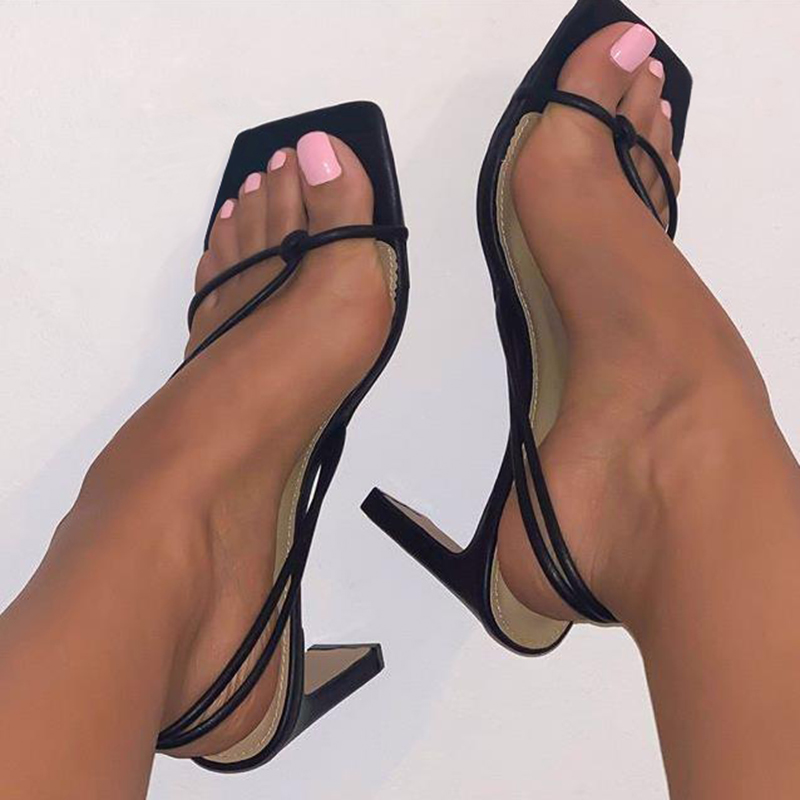 Leather Square Heel Sandals, picture 3 of 4